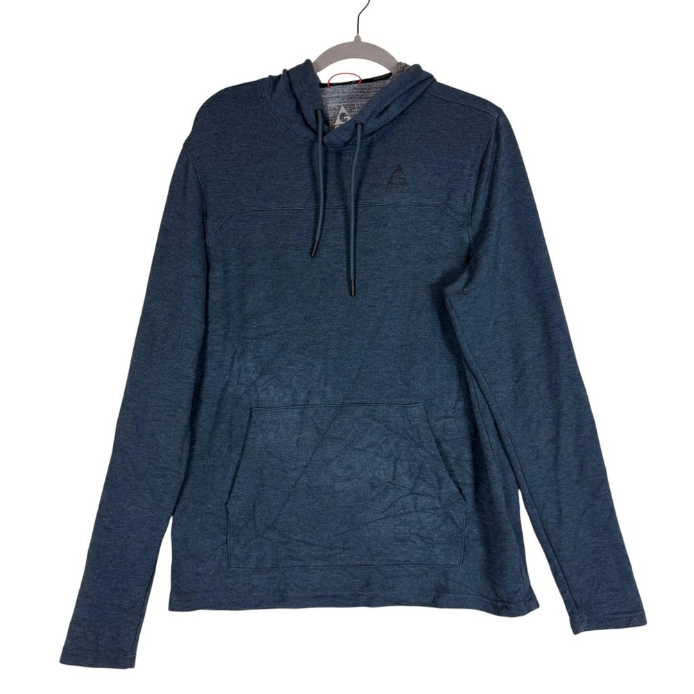 Gerry Hoodie Mens Small Blue Pullover Lightweight Jersey Stretch Kangaroo Pocket